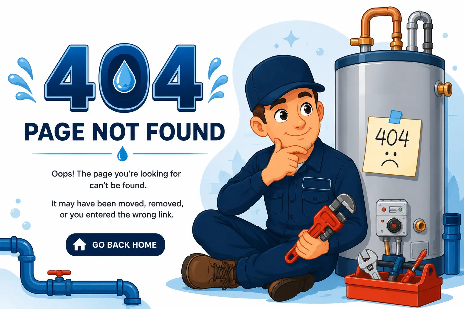 Plano water heater error page