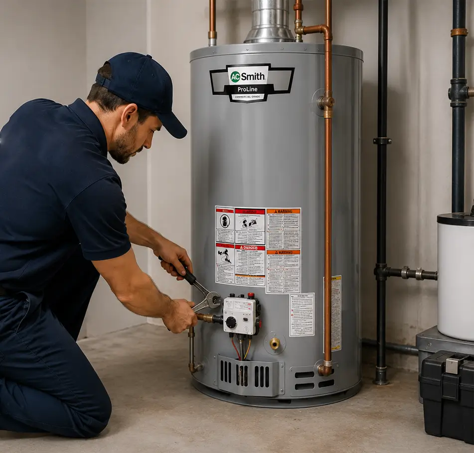 replacement water heater setup